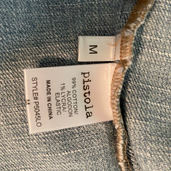Pistola Lightly Distressed Denim Jean Jacket Size Medium - Picture 5 of 5